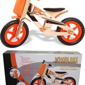 Houten loopfiets, oranje