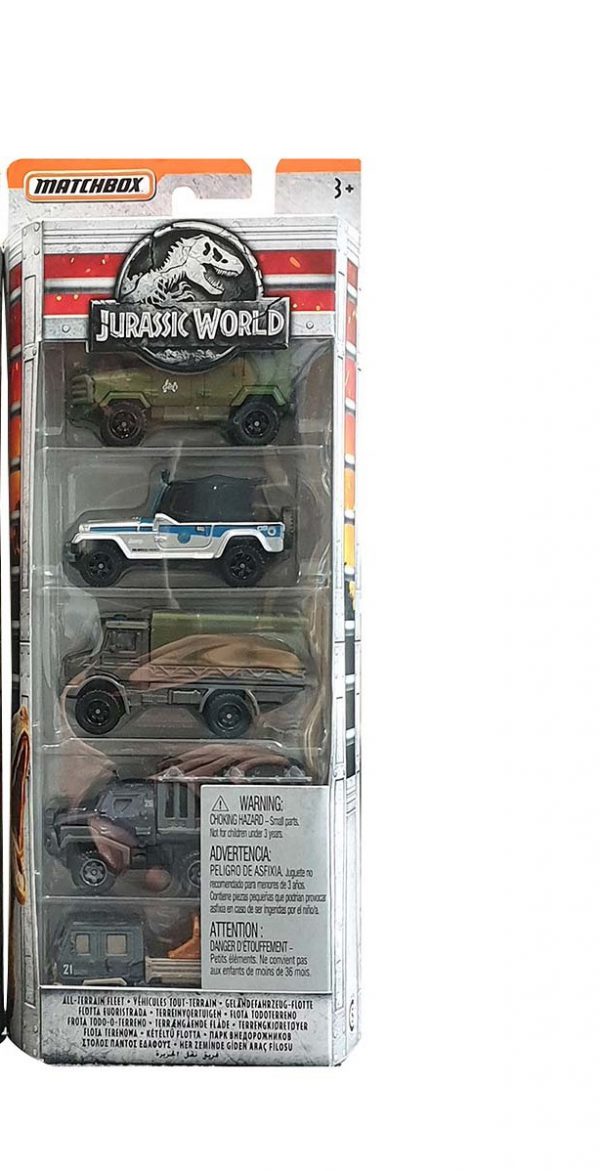 matchbox 5 pack jurrassic world all terrain